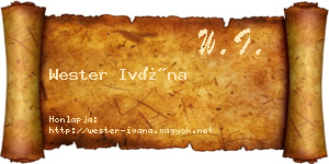 Wester Ivána névjegykártya